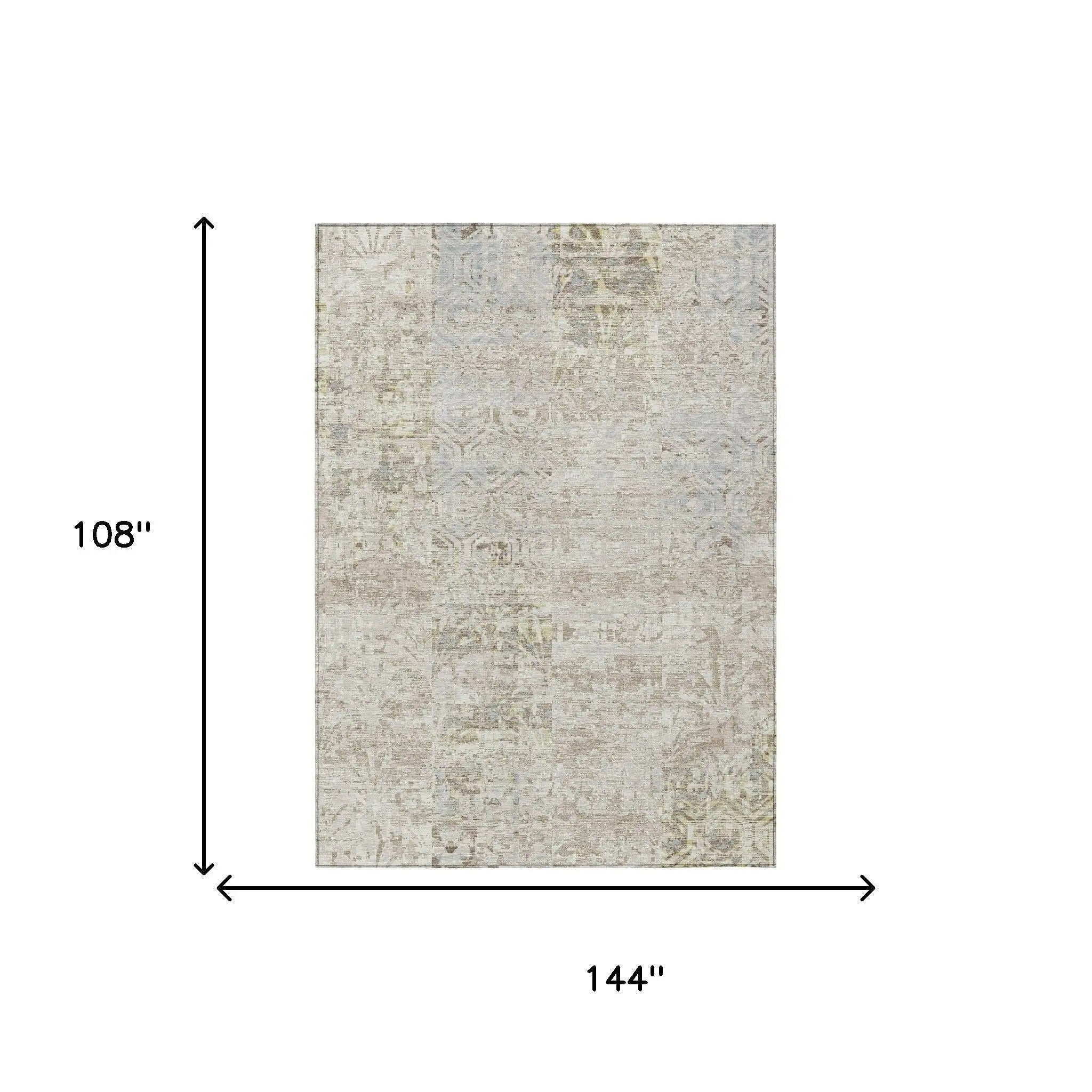 9' X 12' Ivory And Silver Abstract Washable Indoor Outdoor Area Rug Homeroots Outdoor