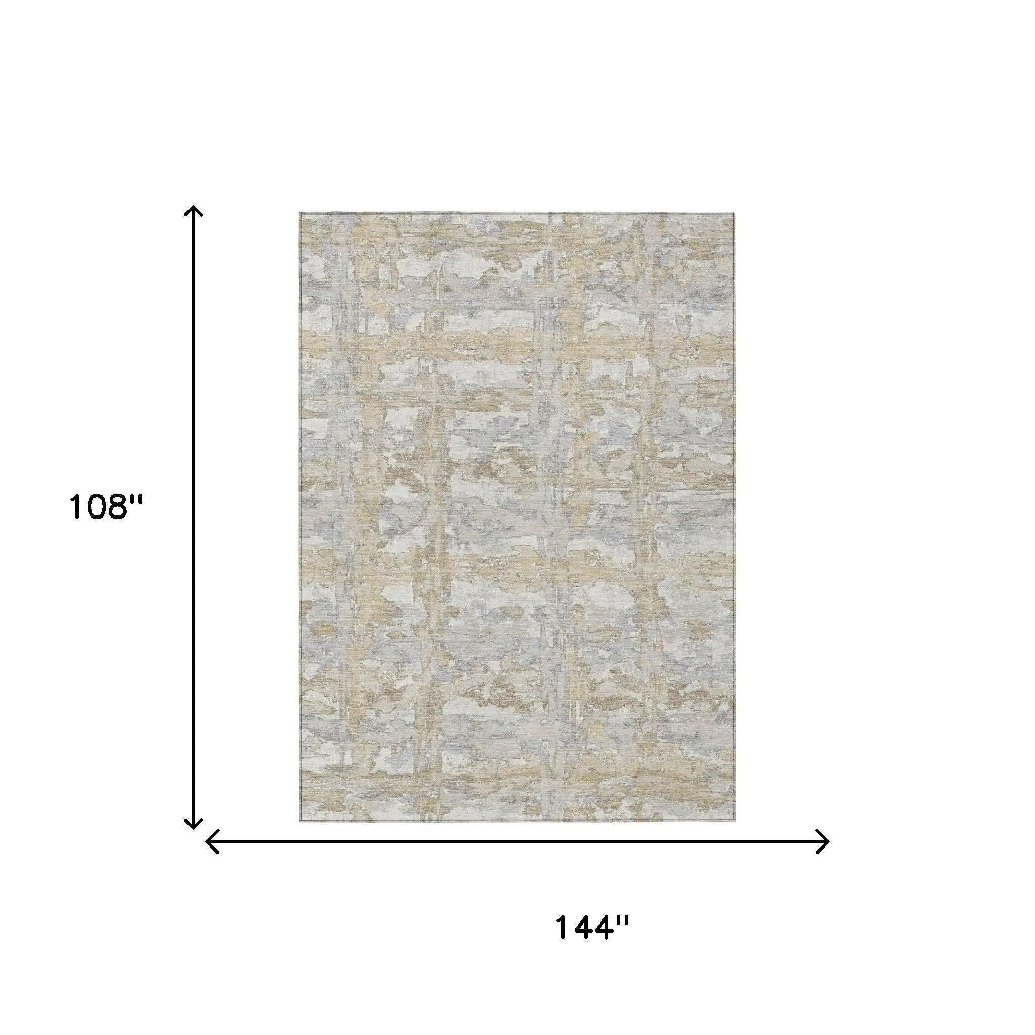 9' X 12' Ivory And Silver Abstract Washable Indoor Outdoor Area Rug Homeroots Outdoor