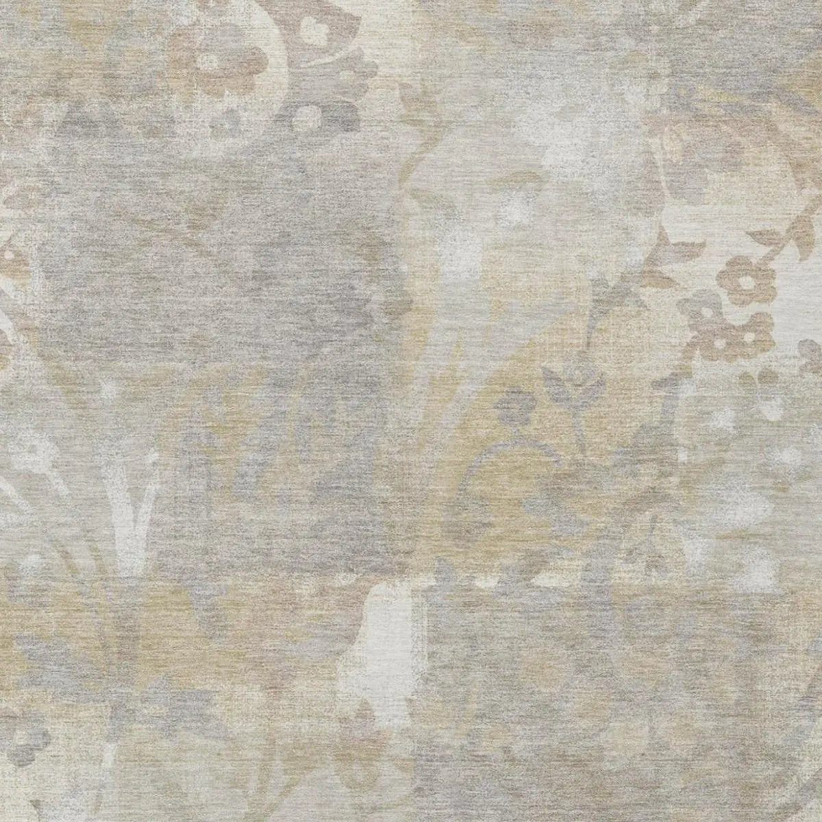 9' X 12' Ivory And Silver Botanical Leaves Washable Indoor Outdoor Area Rug Homeroots Outdoor