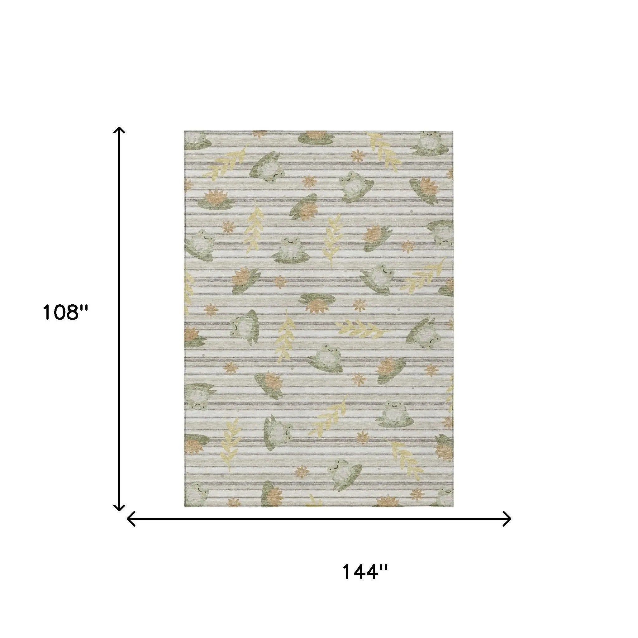 9' X 12' Ivory And Silver Botanical Leaves Washable Indoor Outdoor Area Rug Homeroots Outdoor
