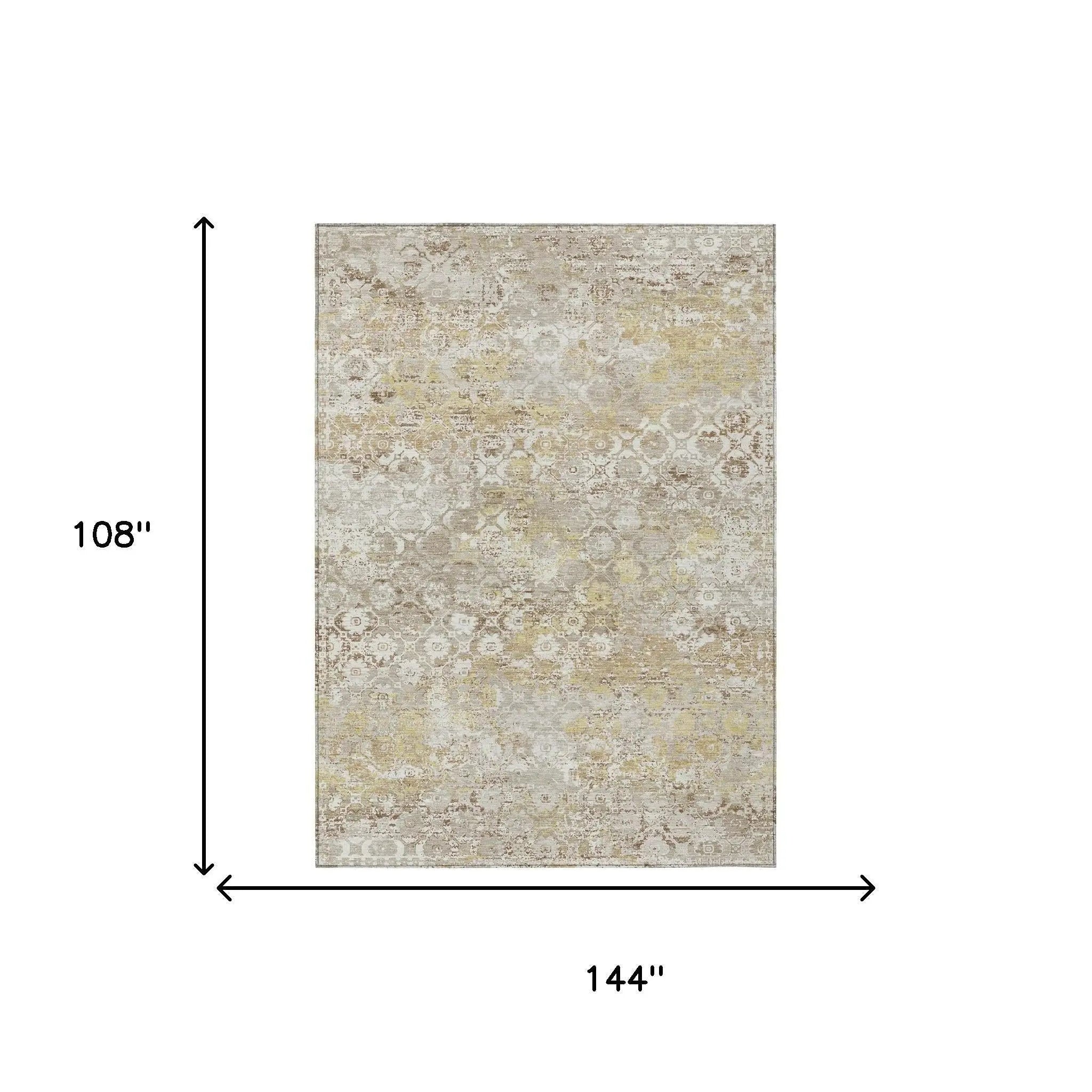 9' X 12' Ivory And Silver Floral Medallion Washable Indoor Outdoor Area Rug Homeroots Outdoor