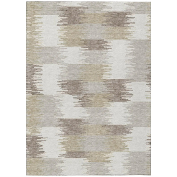 9' X 12' Ivory And Silver Geometric Washable Indoor Outdoor Area Rug Homeroots Outdoor