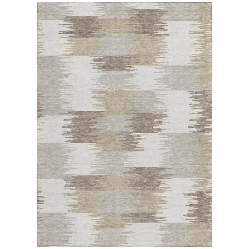 9' X 12' Ivory And Silver Geometric Washable Indoor Outdoor Area Rug Homeroots Outdoor
