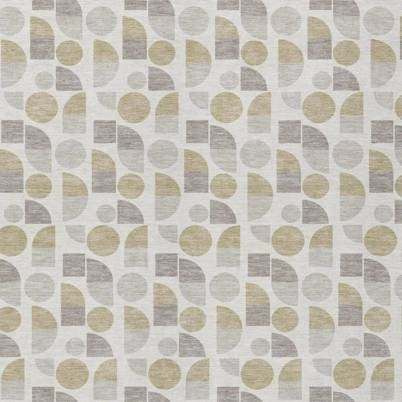9' X 12' Ivory And Silver Geometric Washable Indoor Outdoor Area Rug Homeroots Outdoor