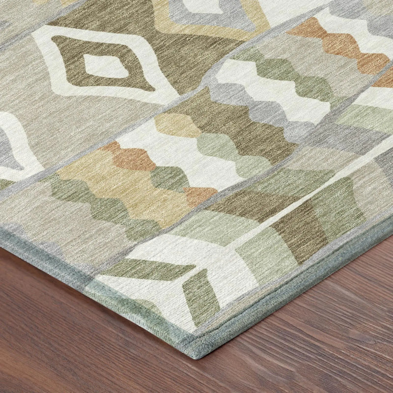 9' X 12' Ivory And Silver Geometric Washable Indoor Outdoor Area Rug Homeroots Outdoor