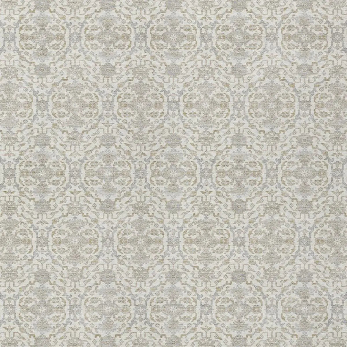9' X 12' Ivory And Silver Oriental Washable Indoor Outdoor Area Rug Homeroots Outdoor