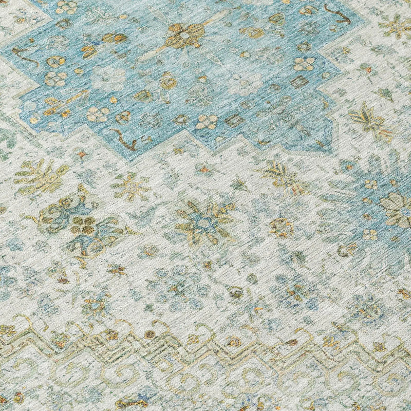 9' X 12' Ivory And Silver Oriental Washable Indoor Outdoor Area Rug Homeroots Outdoor