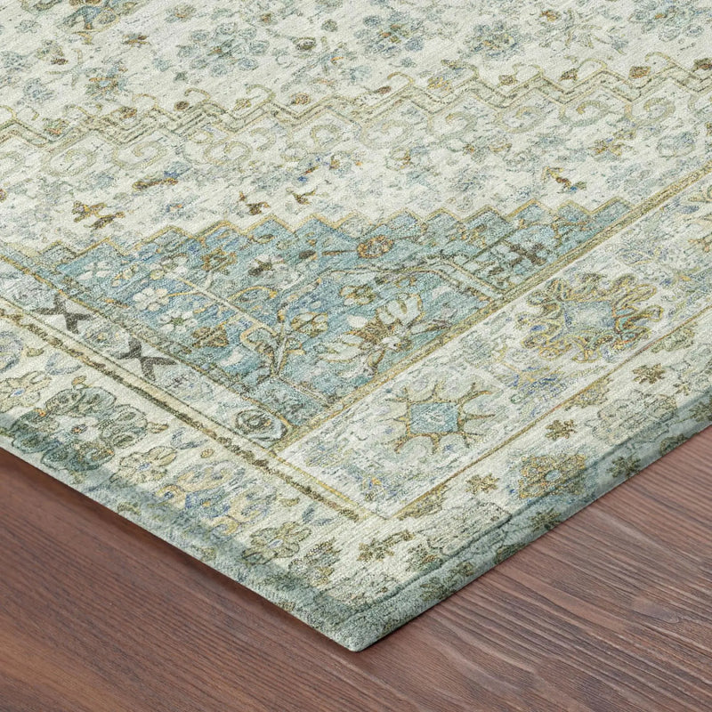 9' X 12' Ivory And Silver Oriental Washable Indoor Outdoor Area Rug Homeroots Outdoor