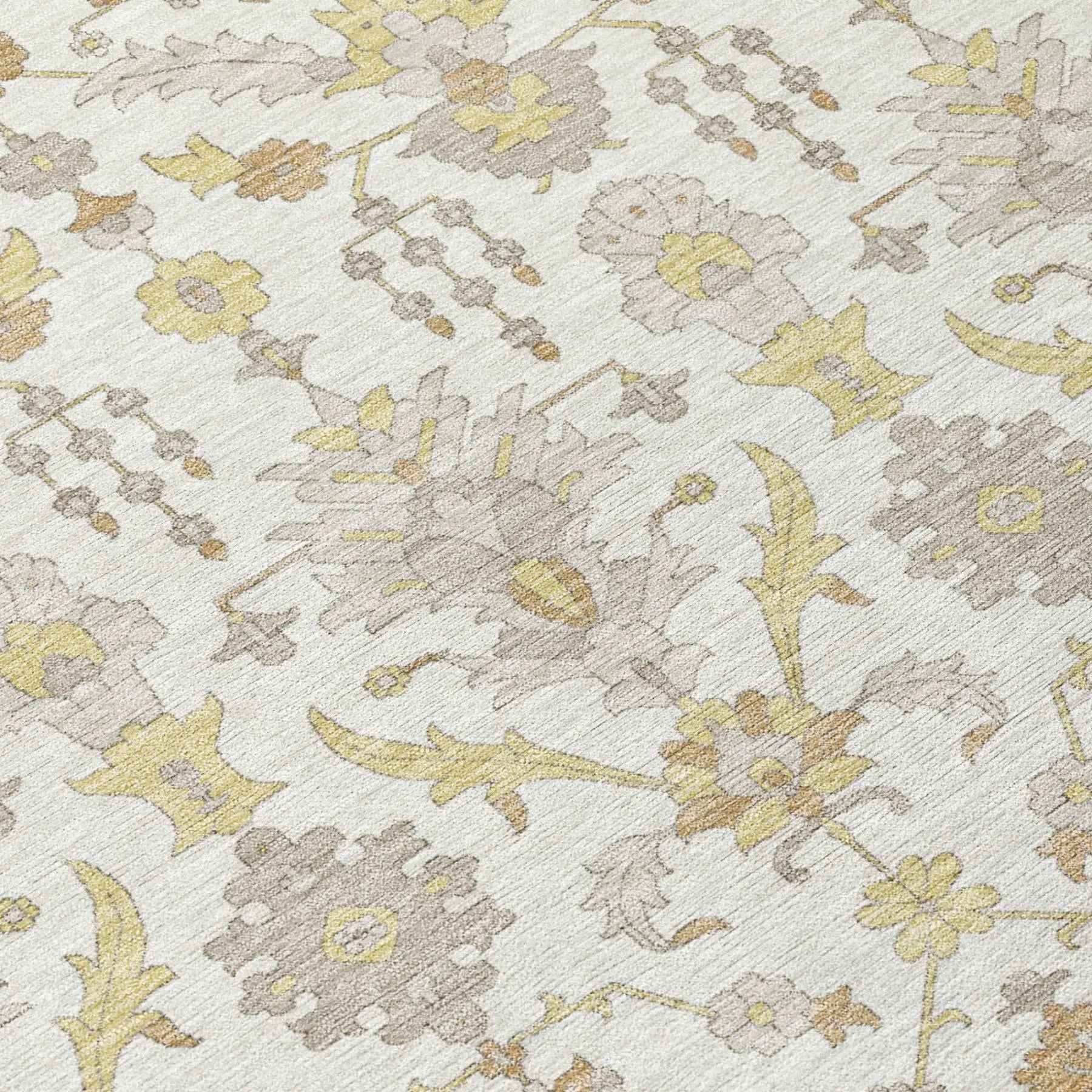 9' X 12' Ivory And Silver Oriental Washable Indoor Outdoor Area Rug Homeroots Outdoor