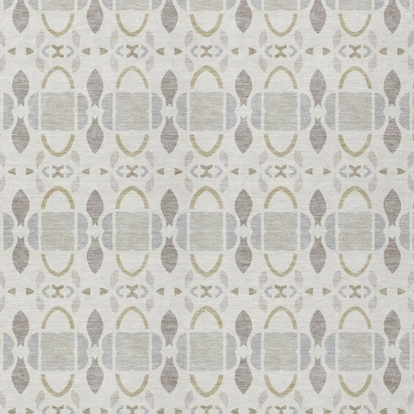 9' X 12' Ivory And Silver Striped Washable Indoor Outdoor Area Rug Homeroots Outdoor