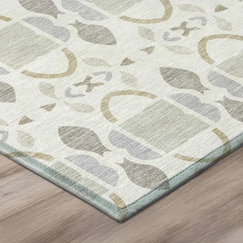 9' X 12' Ivory And Silver Striped Washable Indoor Outdoor Area Rug Homeroots Outdoor