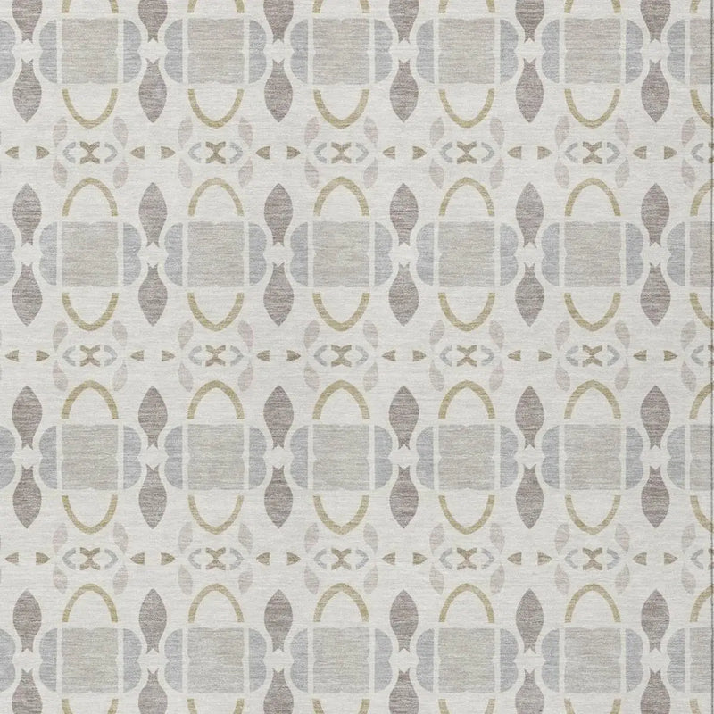 9' X 12' Ivory And Silver Striped Washable Indoor Outdoor Area Rug Homeroots Outdoor