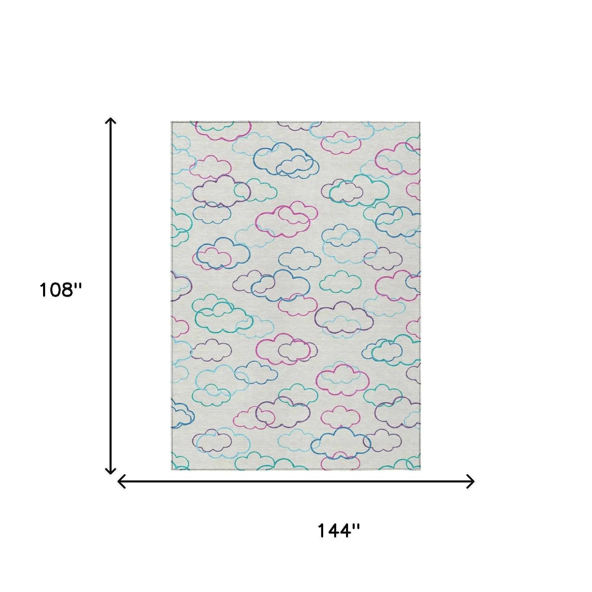 9' X 12' Ivory And Sky Blue Abstract Washable Indoor Outdoor Area Rug Homeroots Outdoor