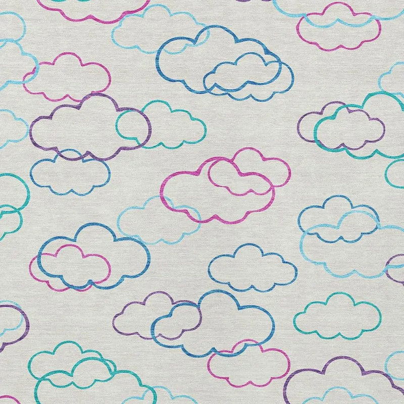 9' X 12' Ivory And Sky Blue Abstract Washable Indoor Outdoor Area Rug Homeroots Outdoor