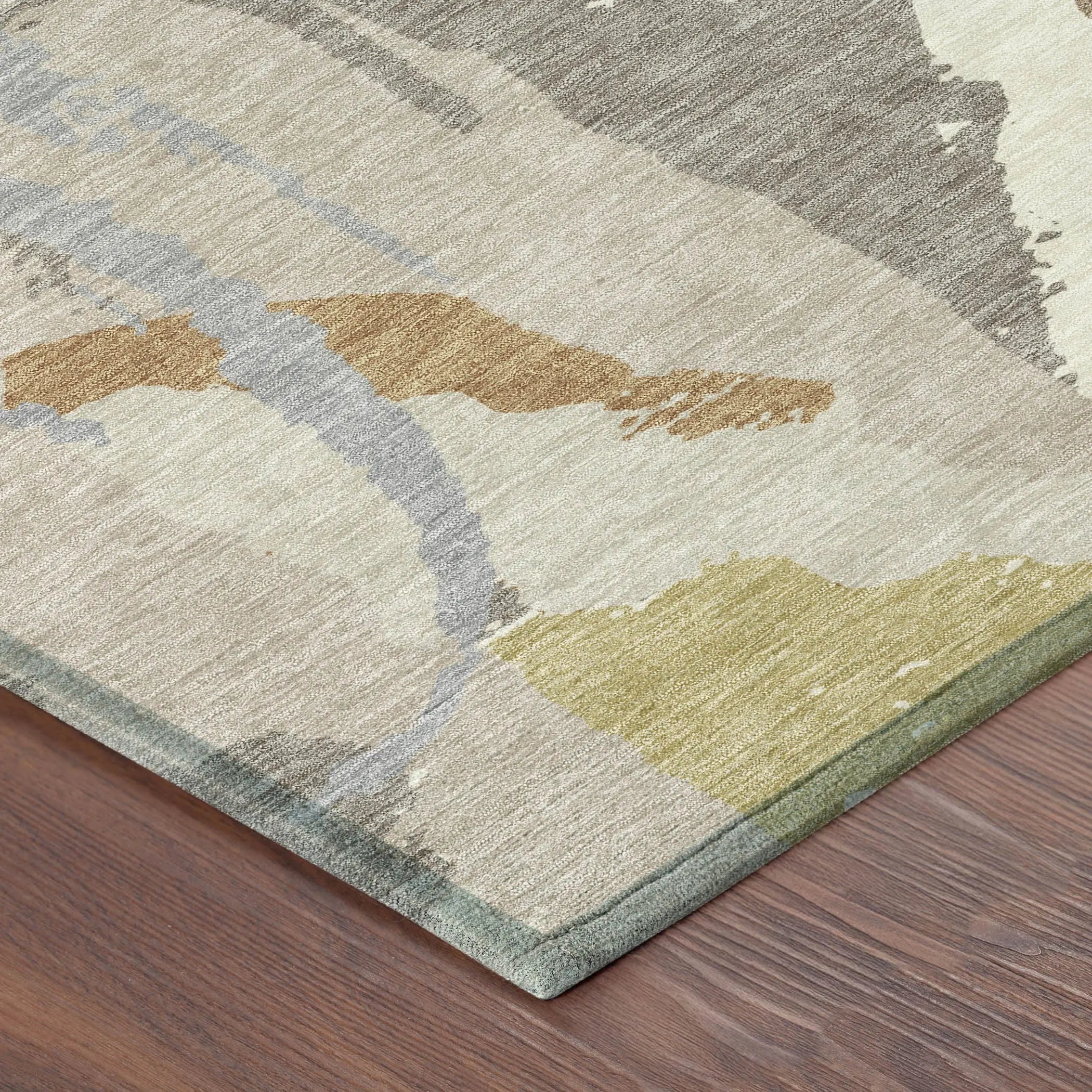 9' X 12' Ivory And Taupe Abstract Washable Indoor Outdoor Area Rug Homeroots Outdoor