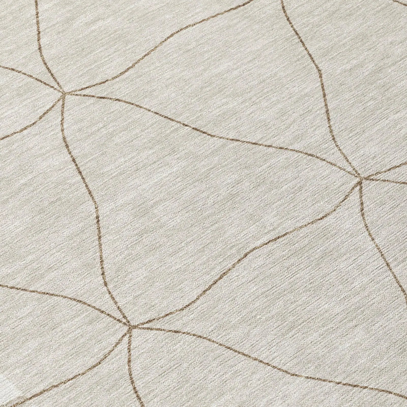 9' X 12' Ivory And Taupe Geometric Washable Indoor Outdoor Area Rug Homeroots Outdoor