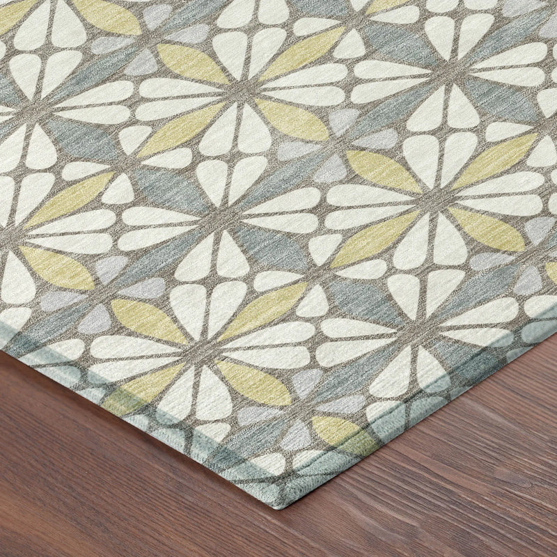 9' X 12' Ivory And Wheat Geometric Washable Indoor Outdoor Area Rug Homeroots Outdoor