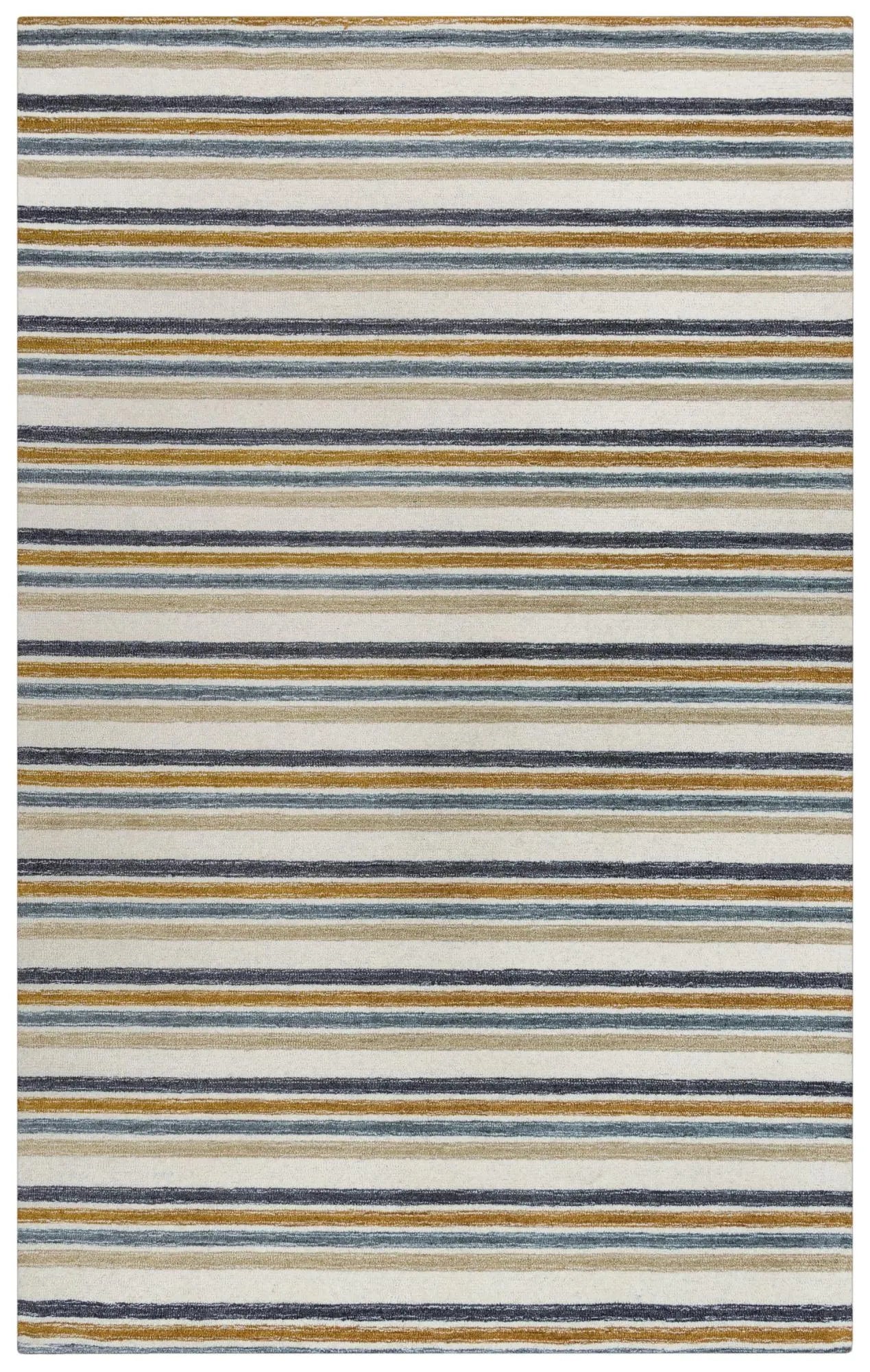 9' X 12' Ivory Beige And Charcoal Wool Striped Hand Tufted Area Rug Homeroots Home Decor