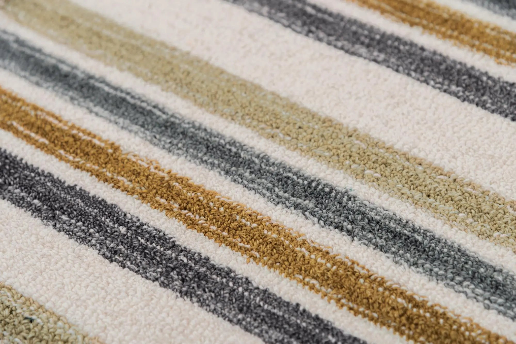 9' X 12' Ivory Beige And Charcoal Wool Striped Hand Tufted Area Rug Homeroots Home Decor