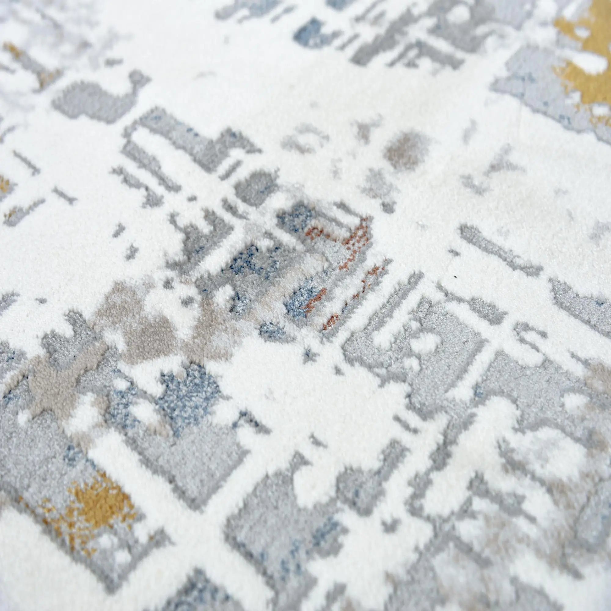 9' X 12' Ivory Blue Orange Red And Gray Abstract Area Rug Homeroots Home Decor