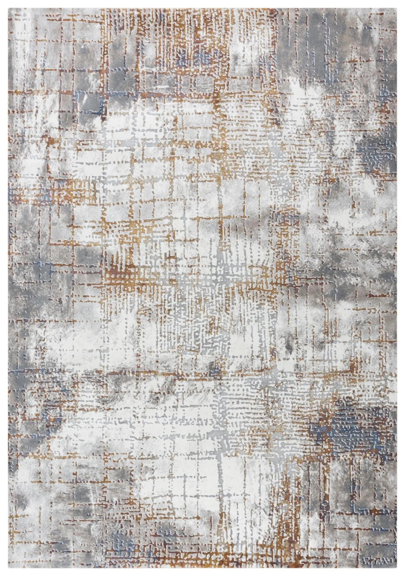 9' X 12' Ivory Blue Orange Red And Gray Abstract Area Rug Homeroots Home Decor