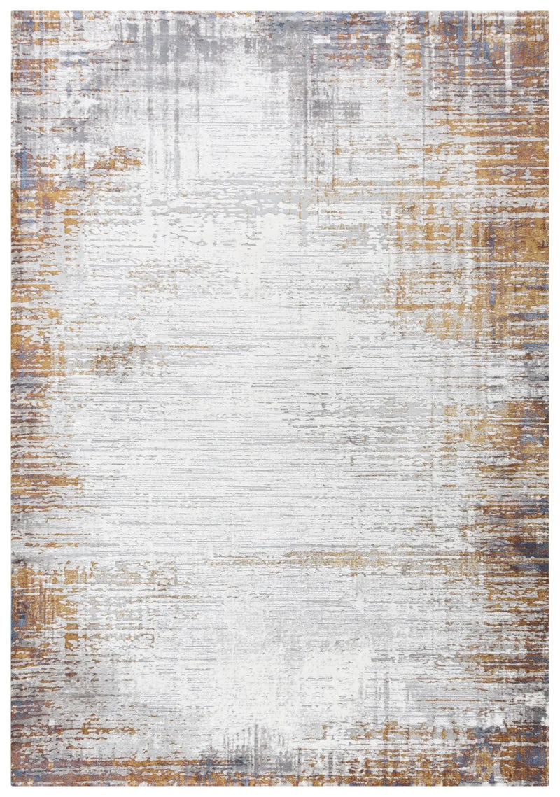 9' X 12' Ivory Blue Orange Red And Gray Abstract Area Rug Homeroots Home Decor