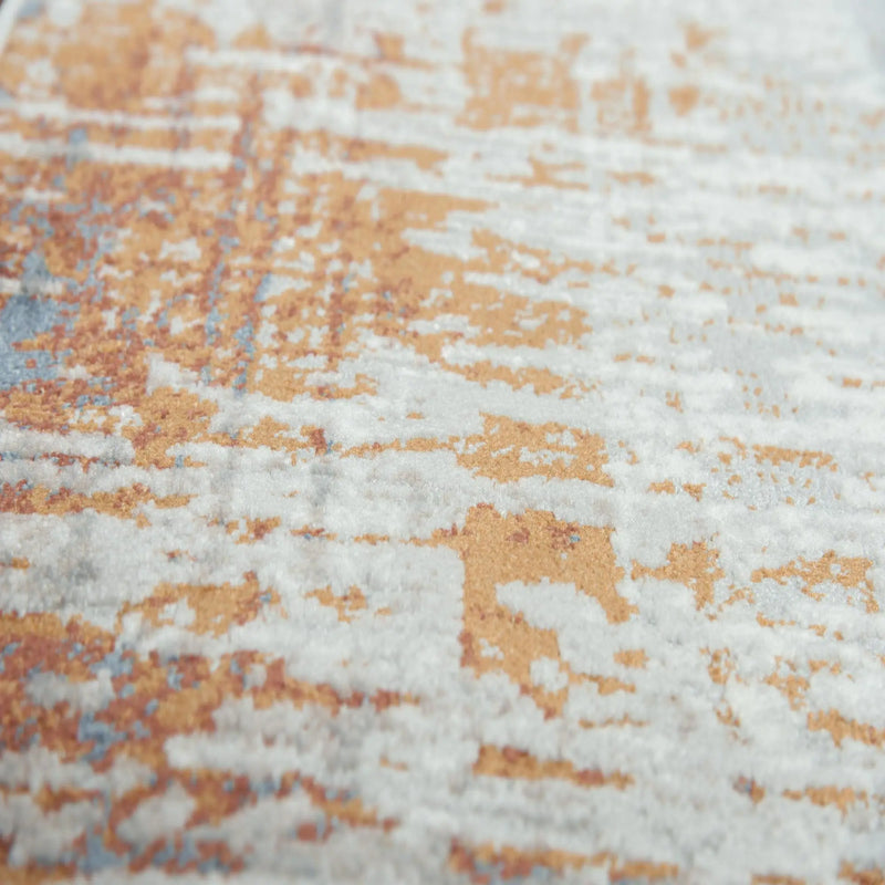 9' X 12' Ivory Blue Orange Red And Gray Abstract Area Rug Homeroots Home Decor