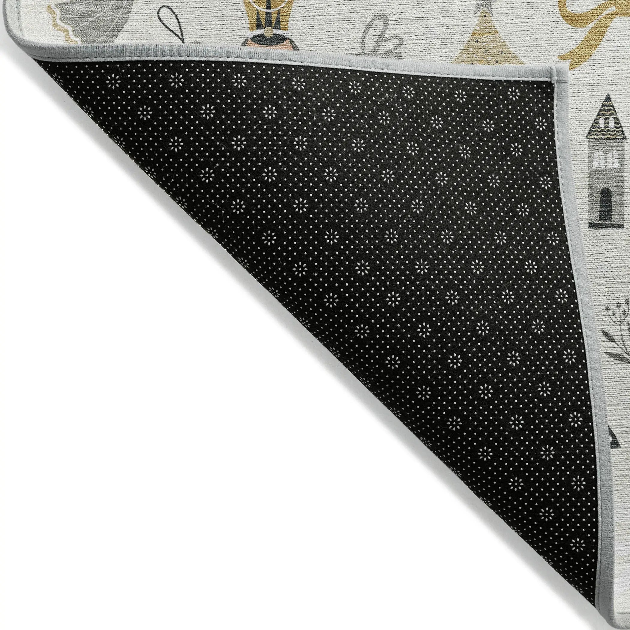 9' X 12' Ivory Gold Black And Gray Nutcracker Washable Indoor Outdoor Area Rug Homeroots Outdoor