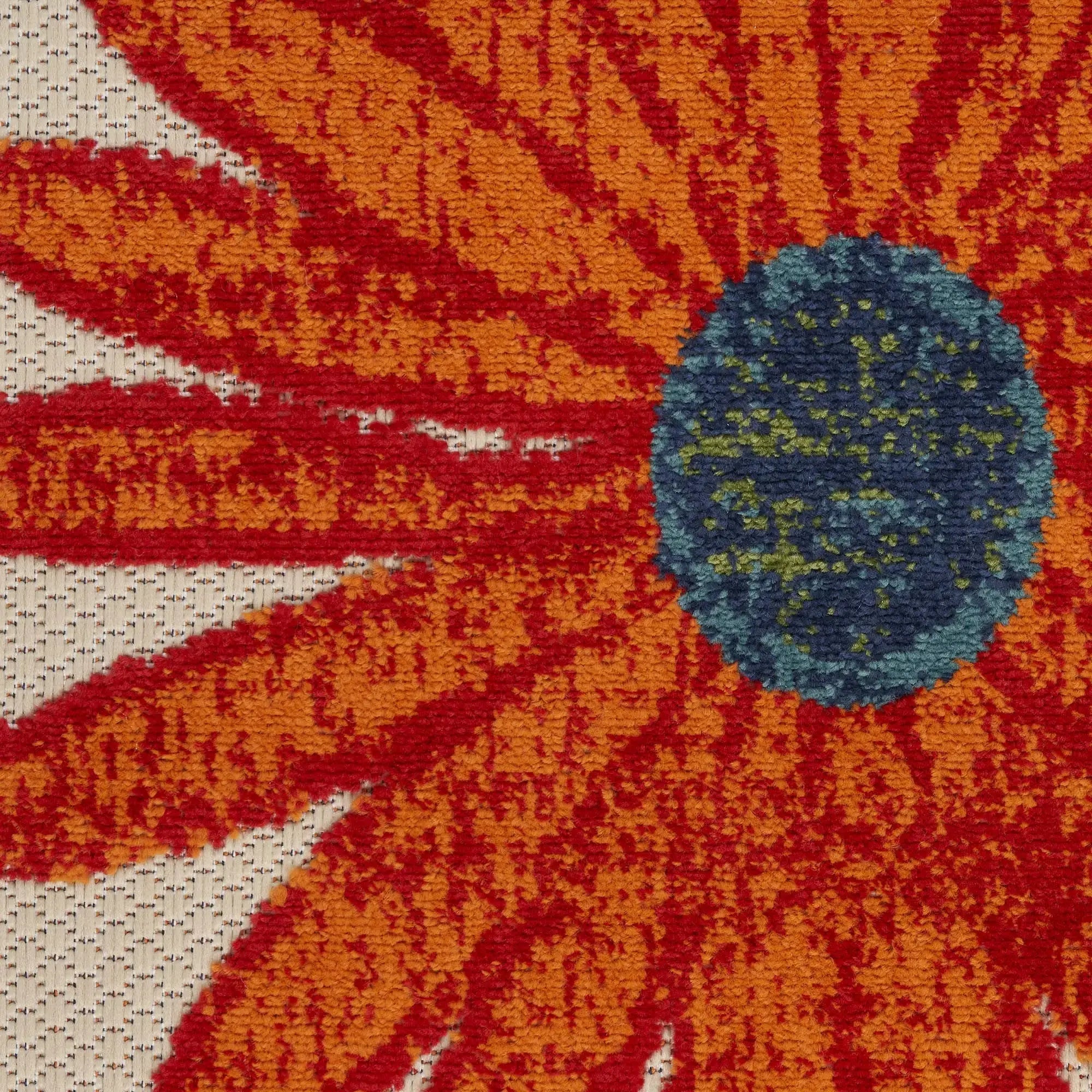9' X 12' Ivory Red Blue And Green Floral Indoor Outdoor Area Rug Homeroots Outdoor