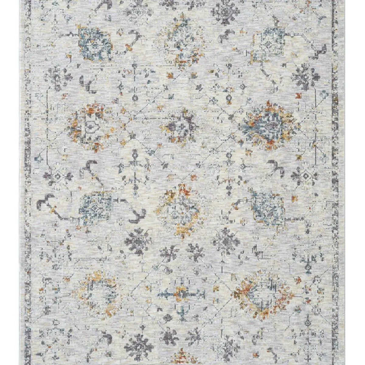 9' X 12' Ivory and Blue Floral Area Rug Homeroots Home Decor