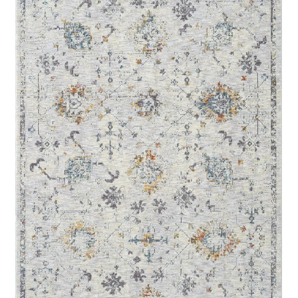 9' X 12' Ivory and Blue Floral Area Rug Homeroots Home Decor