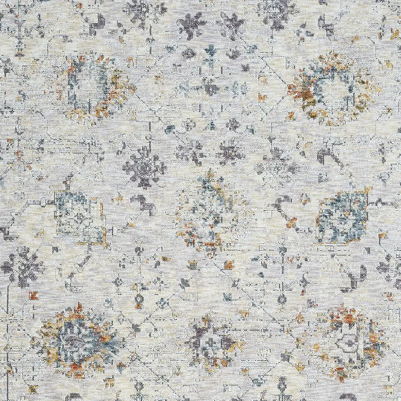 9' X 12' Ivory and Blue Floral Area Rug Homeroots Home Decor