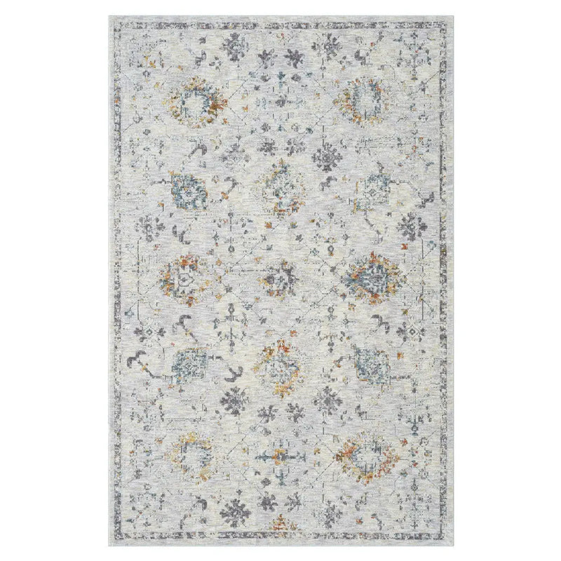 9' X 12' Ivory and Blue Floral Area Rug Homeroots Home Decor