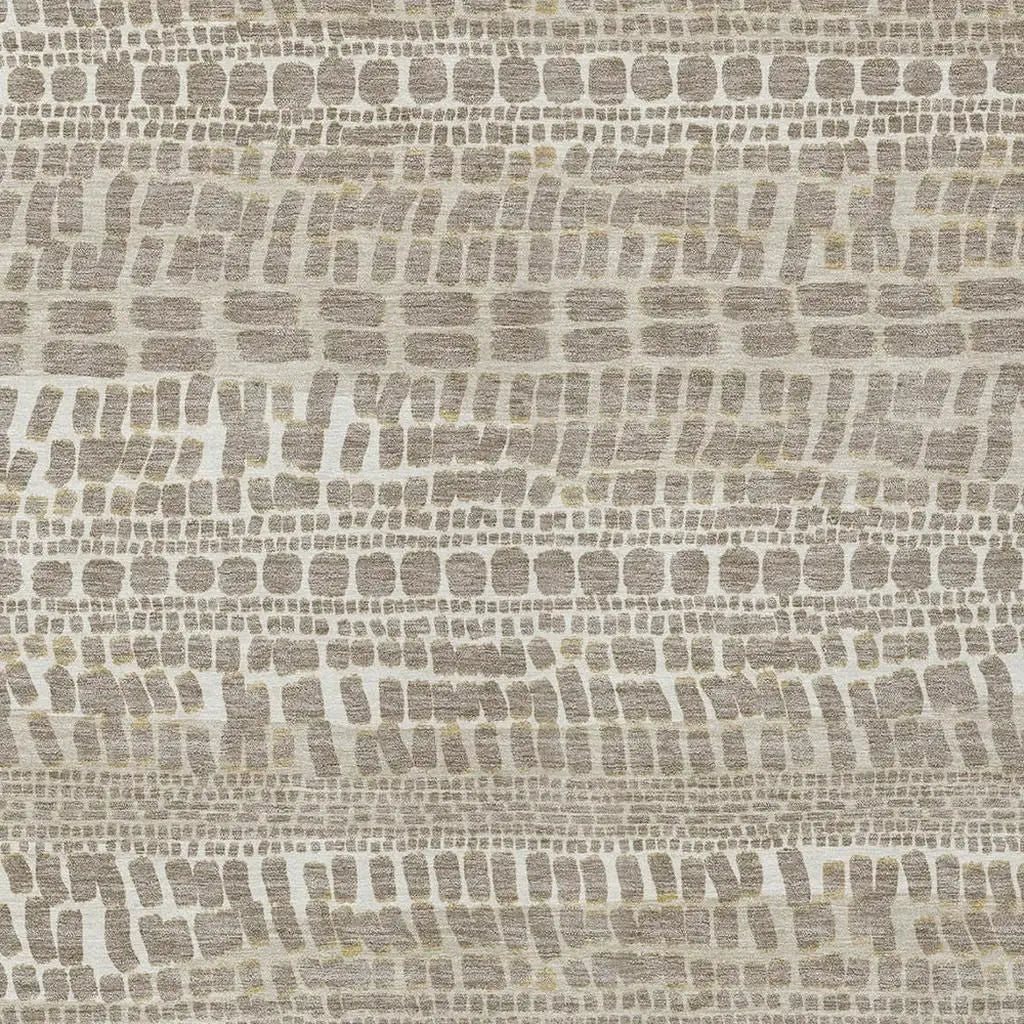 9' X 12' Khaki And Beige Abstract Washable Indoor Outdoor Area Rug Homeroots Outdoor