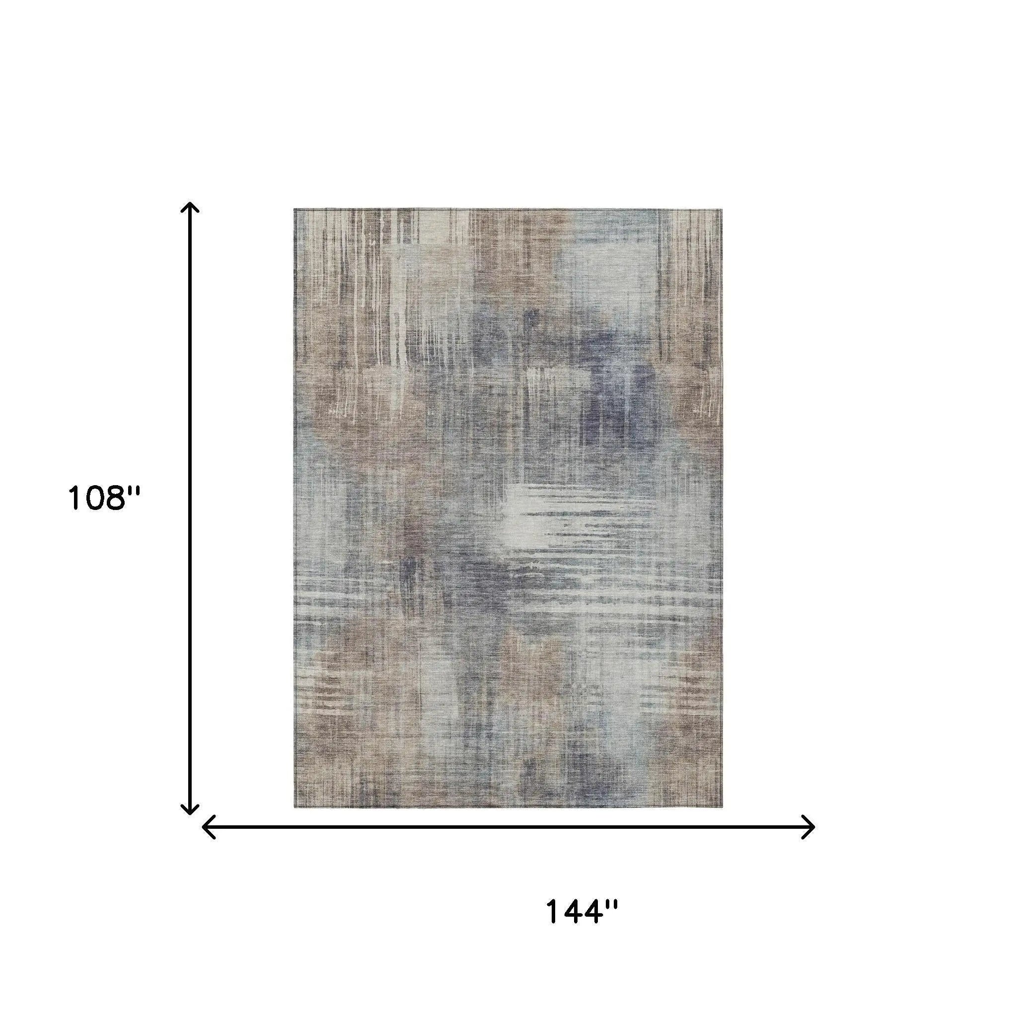 9' X 12' Khaki And Brown Abstract Washable Indoor Outdoor Area Rug Homeroots Outdoor