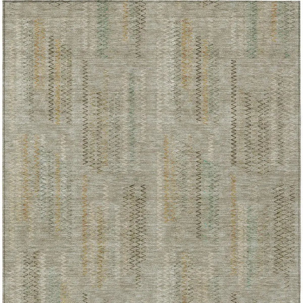 9' X 12' Khaki And Brown Abstract Washable Indoor Outdoor Area Rug Homeroots Outdoor