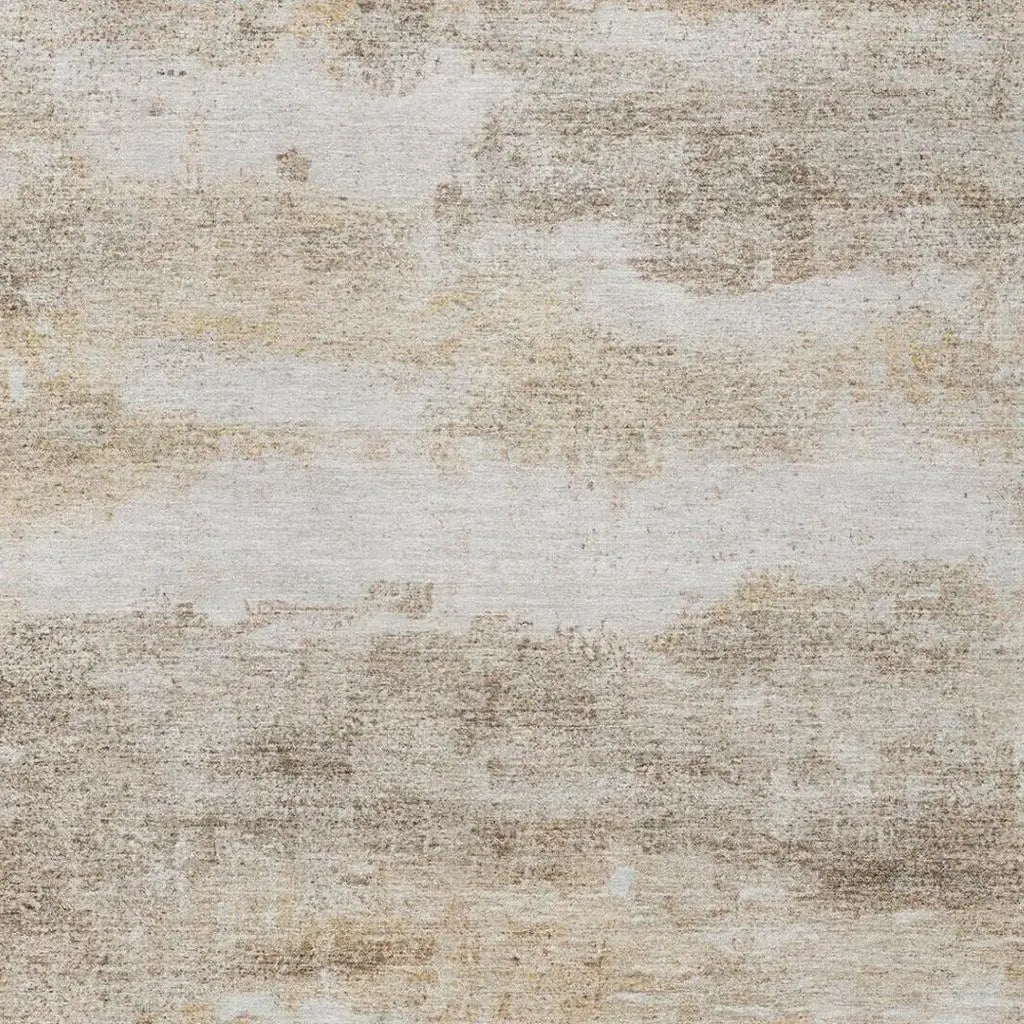 9' X 12' Khaki And Brown Abstract Washable Indoor Outdoor Area Rug Homeroots Outdoor