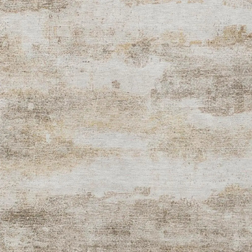 9' X 12' Khaki And Brown Abstract Washable Indoor Outdoor Area Rug Homeroots Outdoor