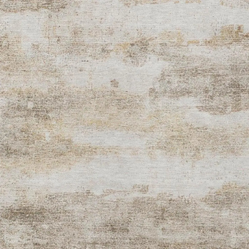 9' X 12' Khaki And Brown Abstract Washable Indoor Outdoor Area Rug Homeroots Outdoor