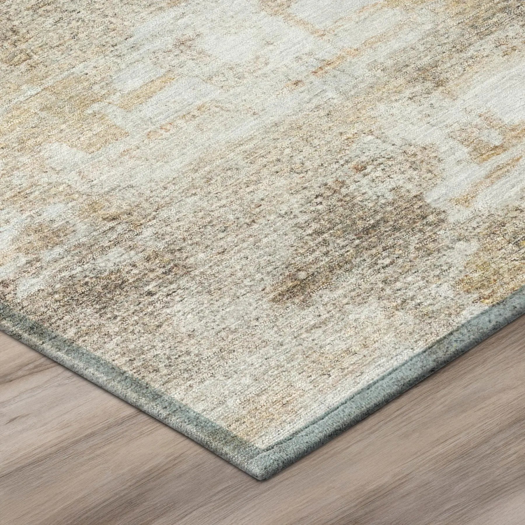 9' X 12' Khaki And Brown Abstract Washable Indoor Outdoor Area Rug Homeroots Outdoor