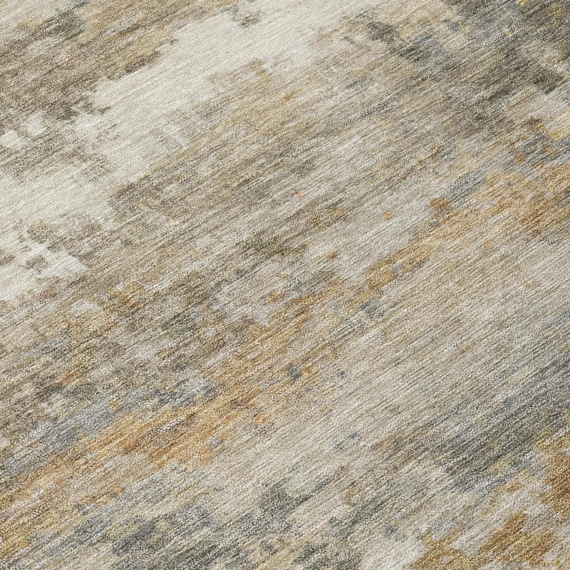 9' X 12' Khaki And Brown Abstract Washable Indoor Outdoor Area Rug Homeroots Outdoor