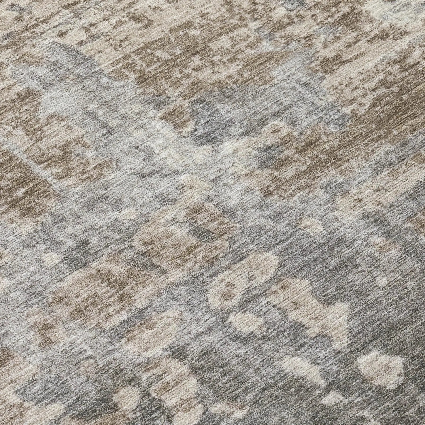 9' X 12' Khaki And Brown Abstract Washable Indoor Outdoor Area Rug Homeroots Outdoor