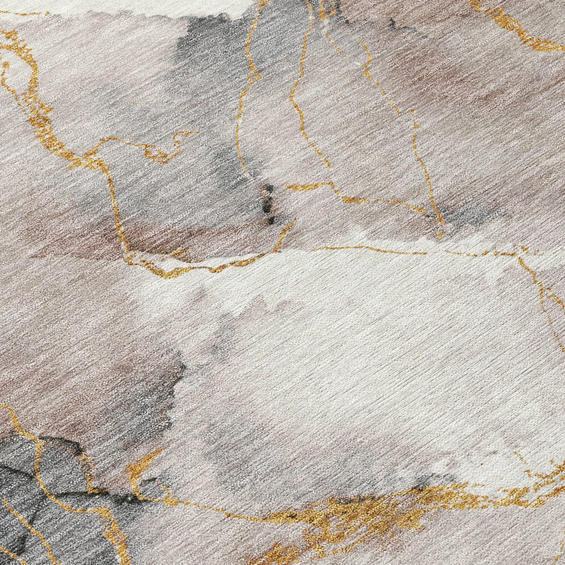 9' X 12' Khaki And Ivory Abstract Washable Indoor Outdoor Area Rug Homeroots Outdoor