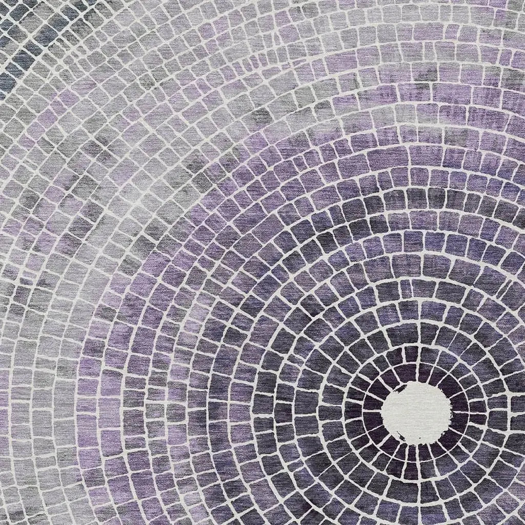 9' X 12' Lavender And Gray Geometric Washable Indoor Outdoor Area Rug Homeroots Outdoor