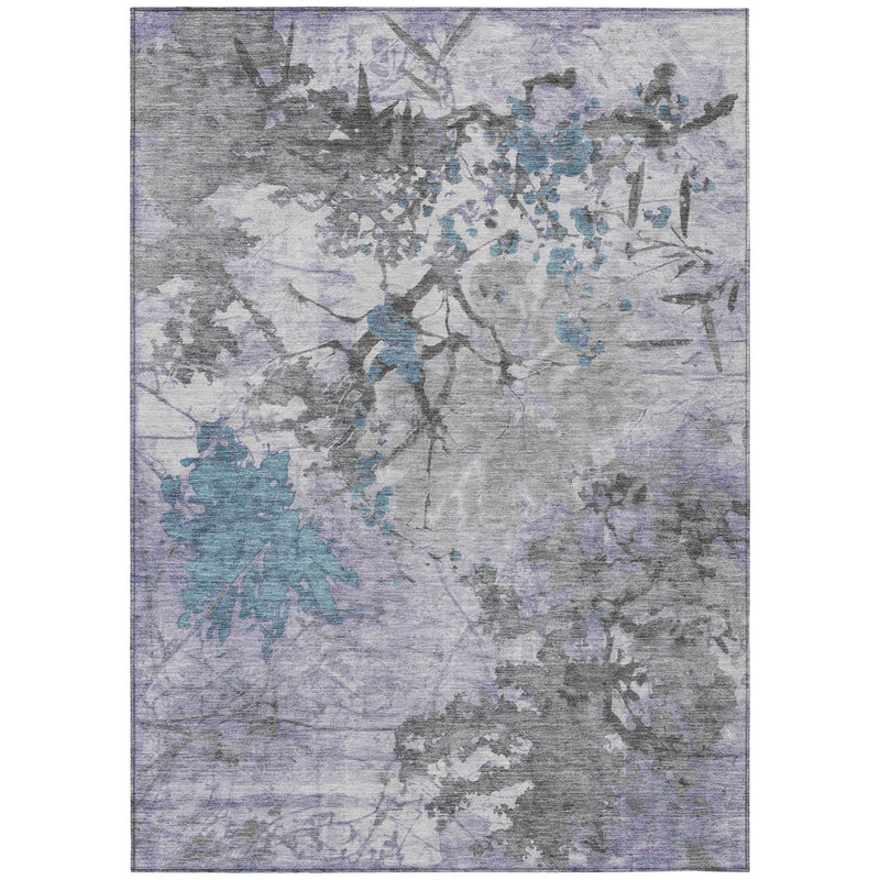 9' X 12' Lavender And Ivory Abstract Washable Indoor Outdoor Area Rug Homeroots Outdoor