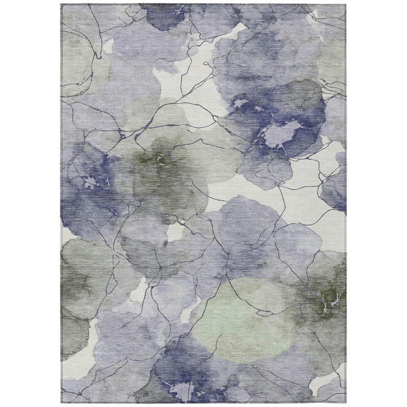 9' X 12' Lavender And Ivory Abstract Washable Indoor Outdoor Area Rug Homeroots Outdoor