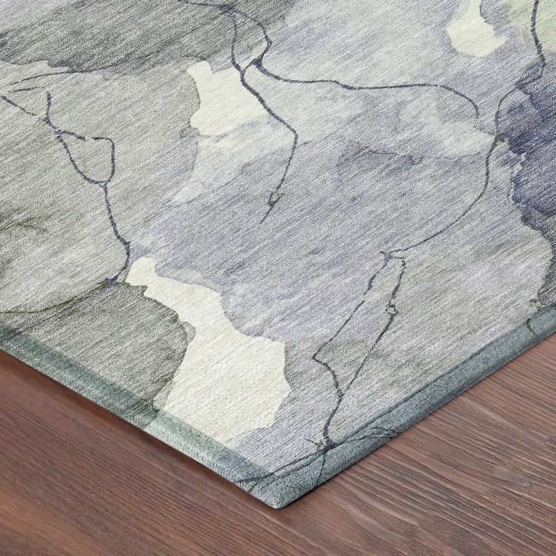 9' X 12' Lavender And Ivory Abstract Washable Indoor Outdoor Area Rug Homeroots Outdoor