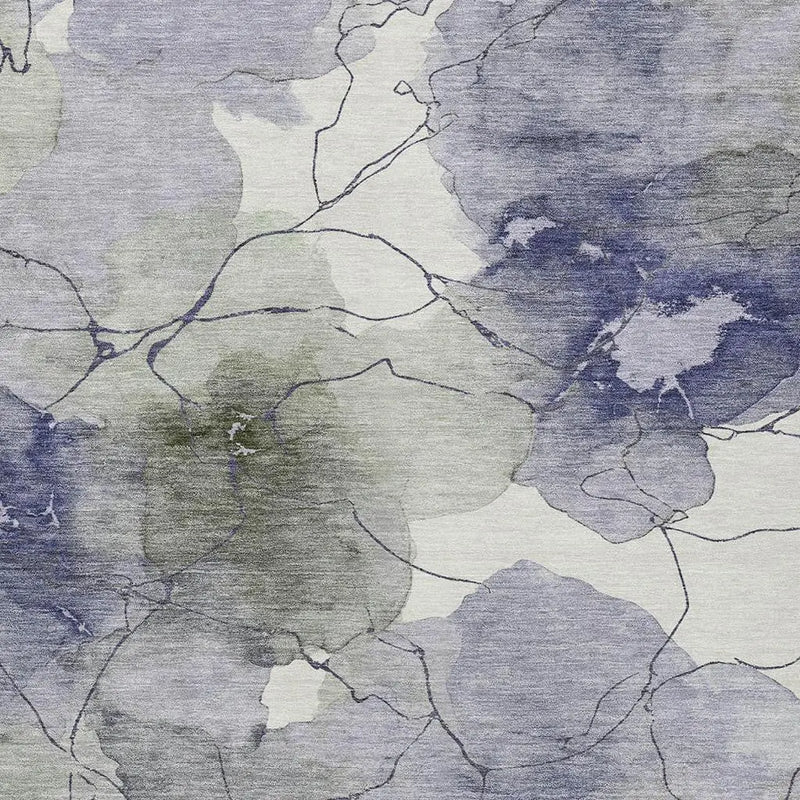 9' X 12' Lavender And Ivory Abstract Washable Indoor Outdoor Area Rug Homeroots Outdoor