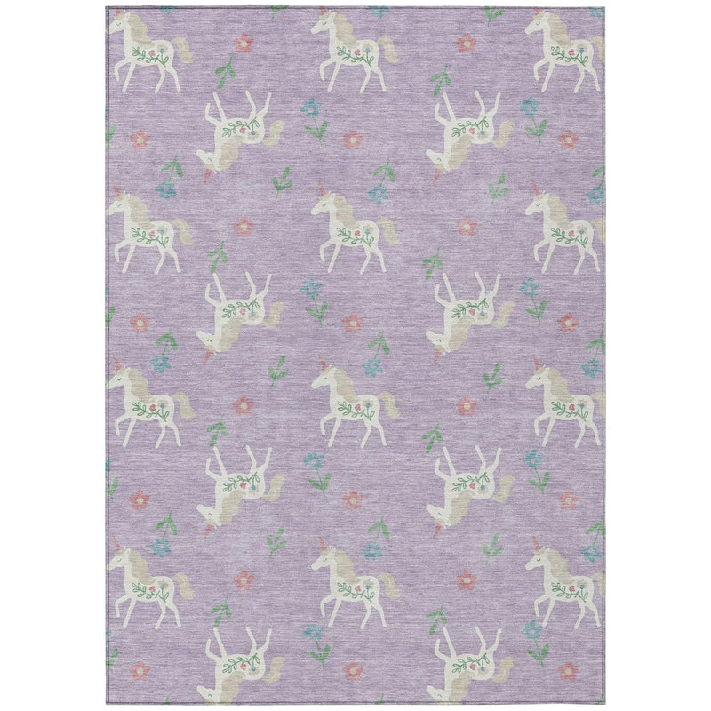 9' X 12' Lavender And Ivory Floral Washable Indoor Outdoor Area Rug Homeroots Outdoor