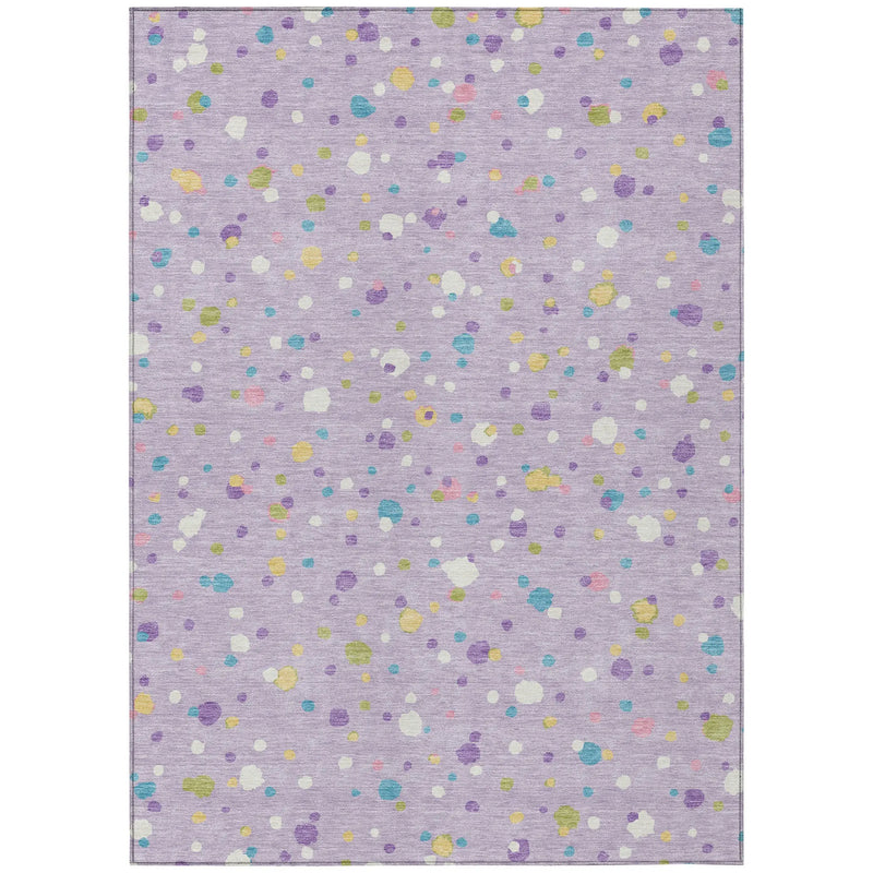 9' X 12' Lavender And Ivory Geometric Washable Indoor Outdoor Area Rug Homeroots Outdoor